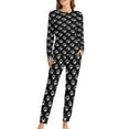 thumbnail image 1 of White Paw Print Pattern Pajamas Woman Long Sleeves Cute Pajama Sets Two Piece Sleepwear, 1 of 6
