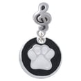 thumbnail image 1 of White Paw on Black Disc - Clef Note Charm Bead, 1 of 1
