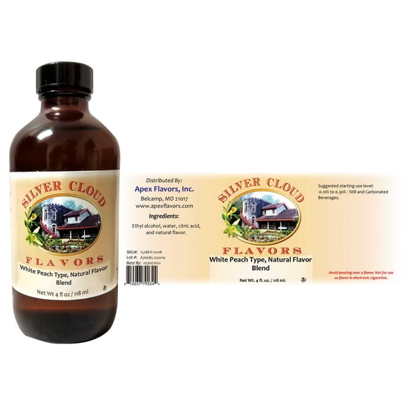 White Peach Type, Natural Flavor Blend - 4 fl. oz. glass bottle