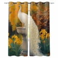 thumbnail image 1 of White Peacock Elegance Blackout Curtains for Bedroom/Living Room, Thermal Insulated Kitchen Curtains, Retro Botanical Garden Floral Grommet Darkening Window Treatment Drapes 52"x84"x2, 1 of 8
