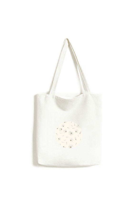 White Pear Flower Petal Flower Tote Canvas Bag Shopping Satchel Casual Handbag