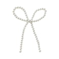 thumbnail image 1 of White Pearl Bead Bow Ornament with Acrylic Beads, Elegant Design, for Christmas Tree, Decoration, 1 of 3