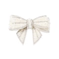 thumbnail image 1 of White Pearl Bow Ornaments Featuring 3D Design, Elegant Christmas Tree Decorations for Holiday Parties, Festive Door Hanging Ornaments Pack of 2, 1 of 9