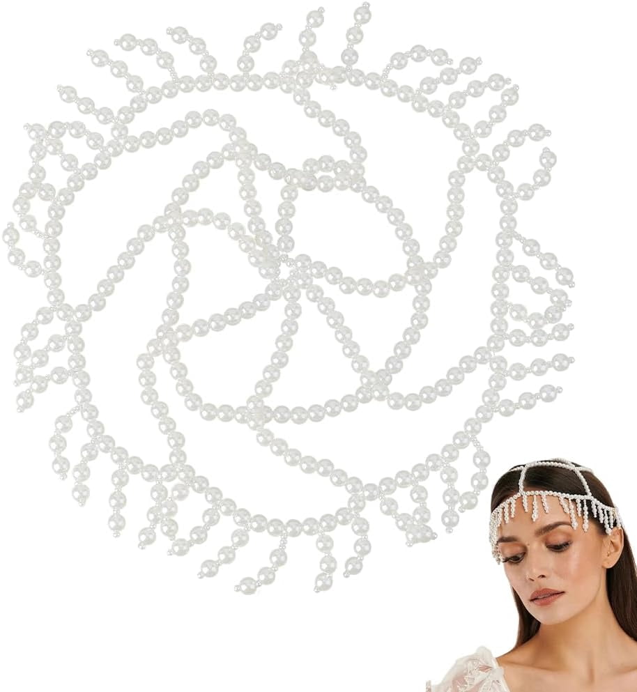 White-Pearl-Cap-Headpiece-  display picture 1