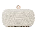 thumbnail image 1 of White Pearl Clutch Purses for Women Wedding Bride Pearl Evening Bag Party Clutch Wallet Tote Handbag, 1 of 7