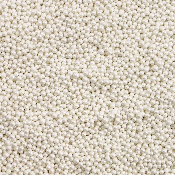 Krazy Sprinkles - Edible White Pearl Mini Beads - Vibrant Cookie Decorating, 1/2 Cup