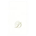 White Pearl Paper Linen Guest Towels Monogram Initial D Pack of 24