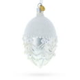 thumbnail image 1 of White Pearls on Frozen Glass Egg Christmas Ornament 4 Inches, 1 of 5