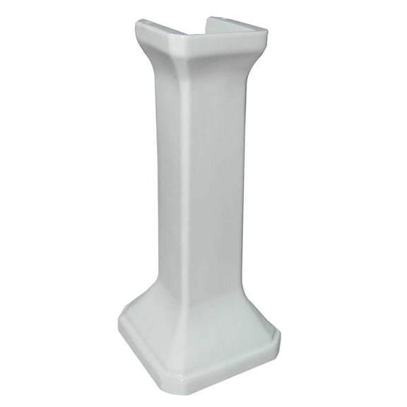 White Pedestal Bathroom Sink Leg 26" H for Victorian Pedestal Sinks Heavy Duty Porcelain Easy Clean Traditional Sink Basin Leg Support Part Only | Renovators Supply