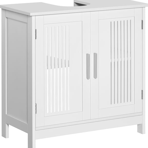 White Pedestal Under Sink - Sturdy Build for 22 lbs - Bathroom Vanity - Keep Items Dry