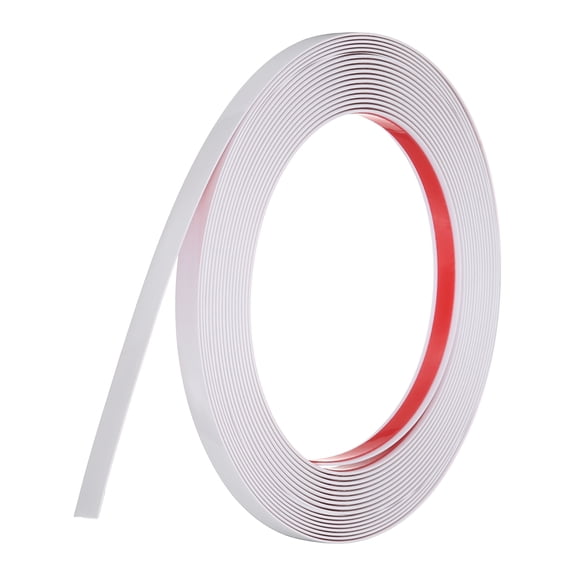 White Peel and Stick Molding Trim, 0.4 Inch x 19.7 ft Self-Adhesive Mirror Tape, Flexible Border Strip for Wall Decoration Tile Edge Ceiling Floor Frame Furniture Decoration