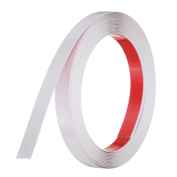 White Peel and Stick Molding Trim, 0.8 Inch x 19.7 ft Self-Adhesive Mirror Tape, Flexible Border Strip for Wall Decoration Tile Edge Ceiling Floor Frame Furniture Decoration