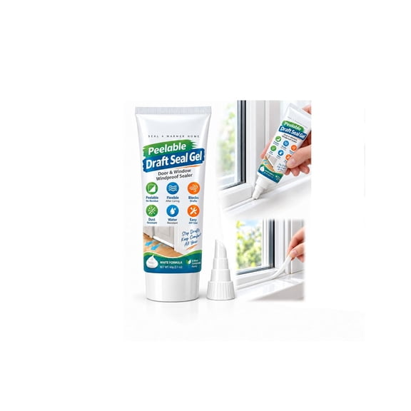 White Peelable Window and Door Gap Sealant, Peelable Draft Seal Gel, Windproof Door Draft Stopper, Flexible Highly Adhesive Gap Sealant Gel