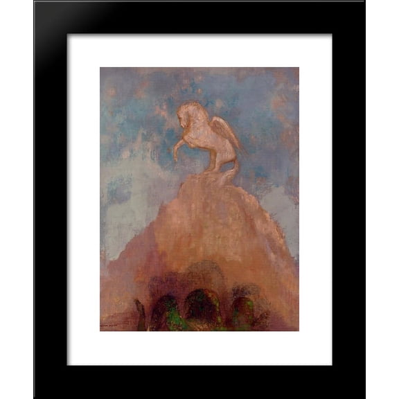 White Pegasus 20x24 Framed Art Print by Redon, Odilon