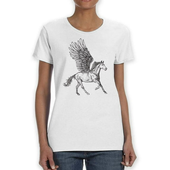White Pegasus T-Shirt Women -SPIdeals Designs, Female Medium