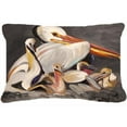 thumbnail image 1 of White Pelicans Canvas Fabric Decorative Pillow, 1 of 1