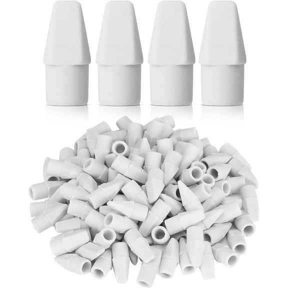 White Pencil Top Erasers, 120 pc, Eraser Tops, Eraser Caps for Pencils, Erasers for Pencils Tops, Cap Erasers, Pencil Cap Erasers, Pencil Head Erasers, White Eraser Caps, Pencil Erasers White