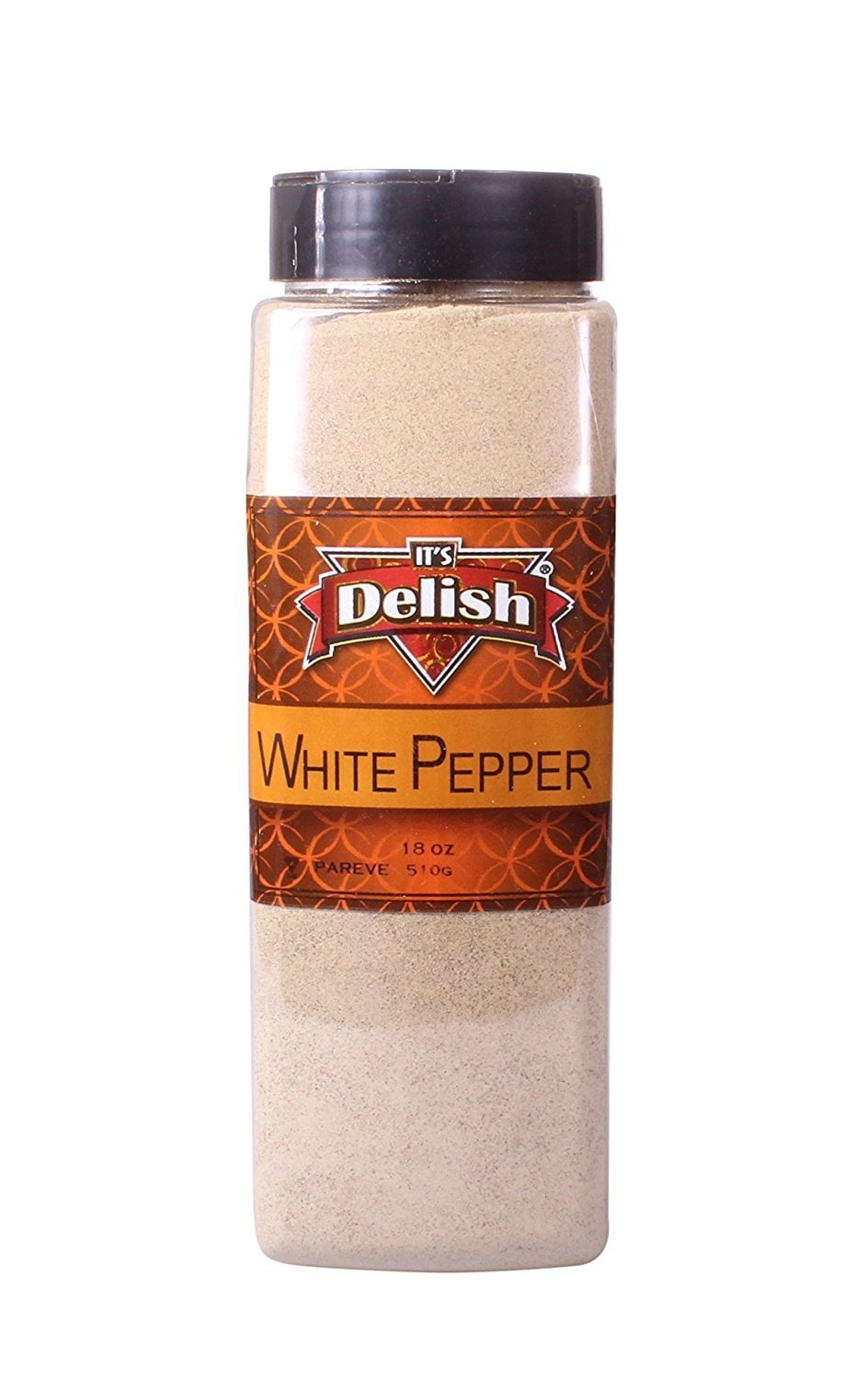 White Pepper by Its Delish Ground, 18 Oz. Large Jar