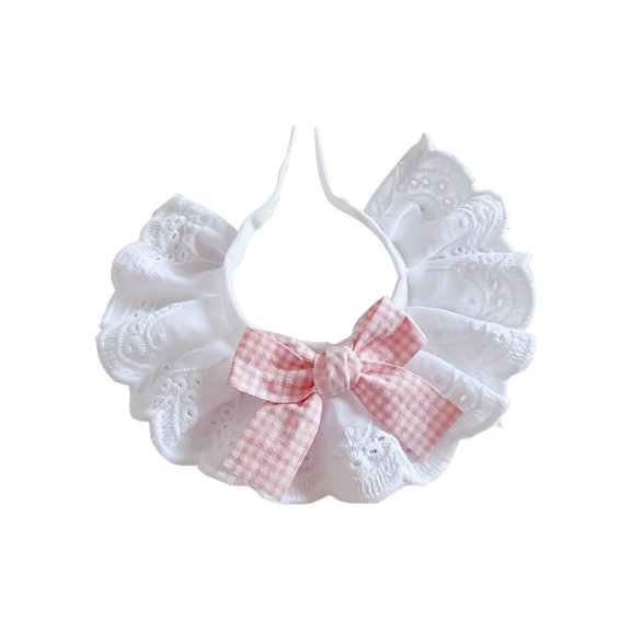 White Pet Neck Scarf Bib Cat Dog White Lace Collar Slaver Drool Protector Adjustable For Small Medium Dogs Cats Puppy Kitten Grooming Accessory