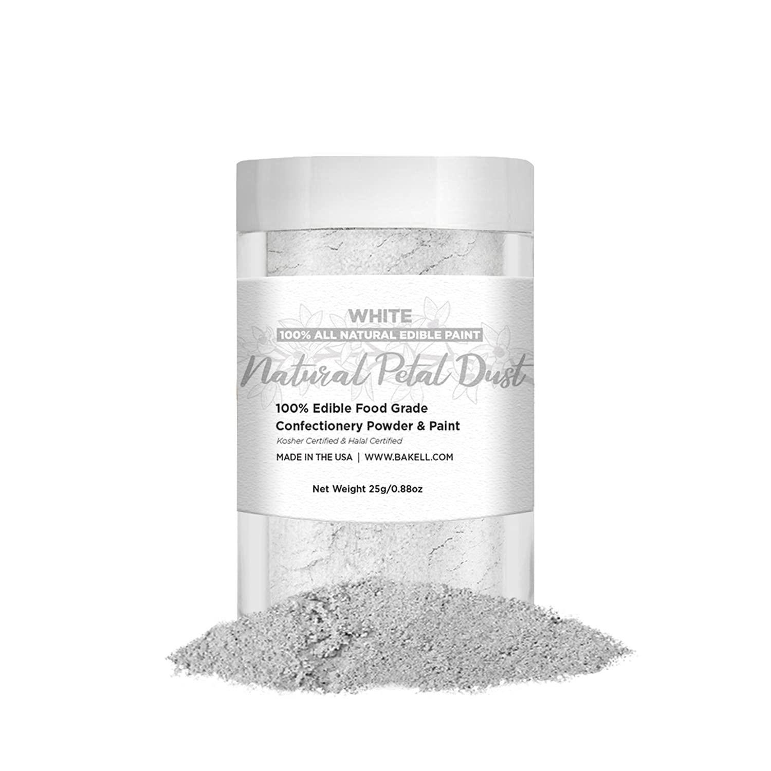 White Petal Dust & Paint (25 gram 1x Jar) Edible Glitter for Baking