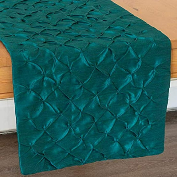 The White Petals Dark Teal Table Runners | Properly Finished, No Fray Edges | for Home, Kitchen, Dining Room, Holiday, Wedding Party Dcor - Pinch Pleat, 14x120 inch, Pack of 1