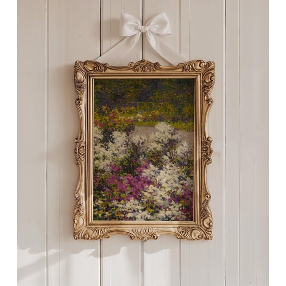 White Phlox Floral Poster: Vintage Botanical Wall Art, Unframed Poster Size 12x18