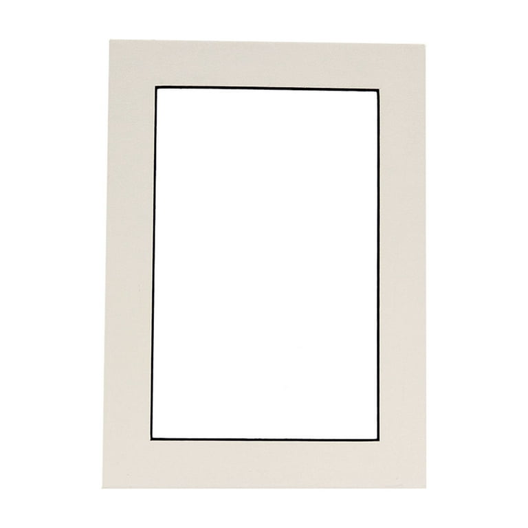 White Photo Mat with Black Core 10x12 for 8x10 Photos Fits 10x12 Frame