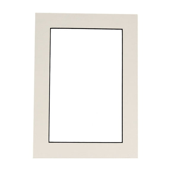 White Photo Mat with Black Core 8x10 for 5x7 Photos - Fits 8x10 Frame