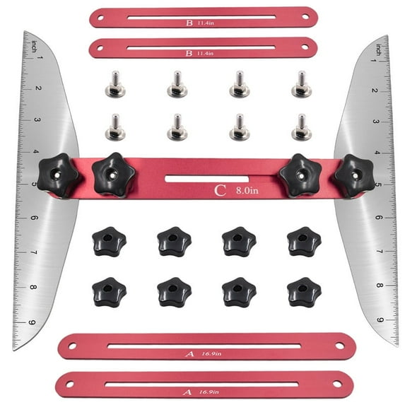 White Pigeon Stair Treads Gauge Template Tool - Stair Jig, Measuring Stair Tool, Adjustable, Ranges from 11.4In to 60.7In