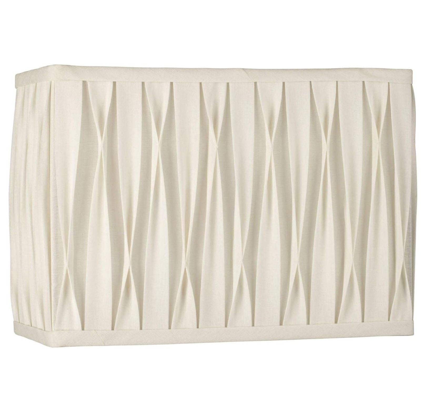 White Pinched Pleat Medium Rectangle Lamp Shade with Chrome Fitter