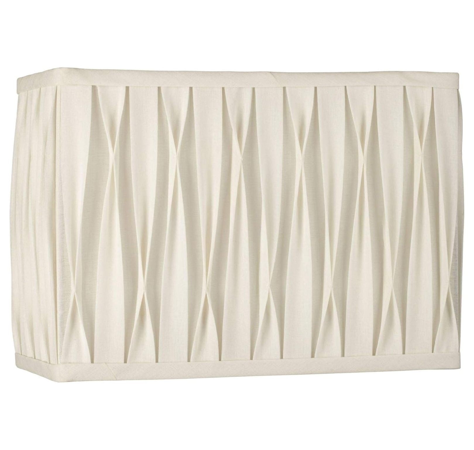 White Pinched Pleat Medium Rectangle Lamp Shade with Chrome Fitter