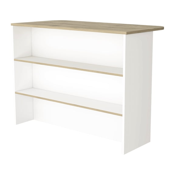 White Pine Kitchen Island - 3 Tier Shelves For Organization With 3 And Color