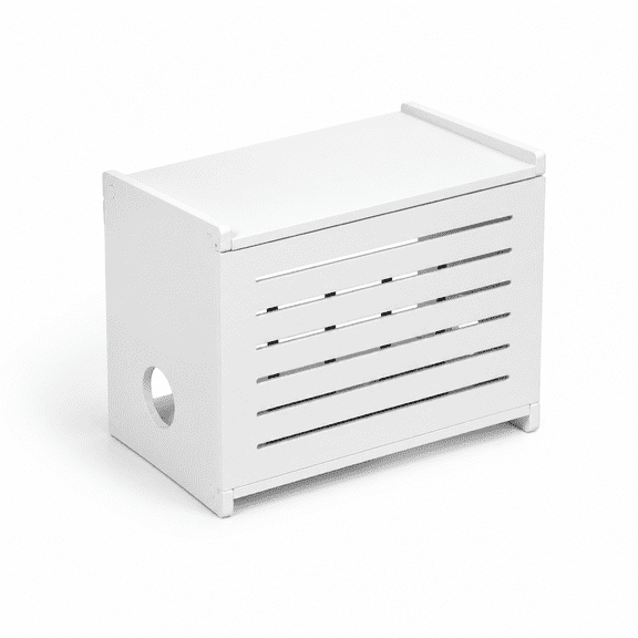 White Pine Wood Wifi Router Storage Box With Cable Organizer