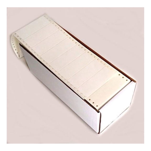 White Pinfed Continuous, Pressure-Sensitive Labels, 3 1/2 x 15/16, Box of 5,000