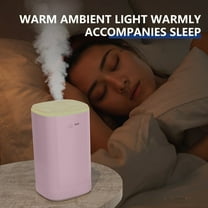White & Pink 360ml Top-Fill Humidifier with Night Light, Auto Shut-Off, Remote Control & Aromatherapy – 5W USB Plug-in Cool Mist for Home, Office, Nursery – Ultra Quiet, Easy Clean, 14x7x7cm