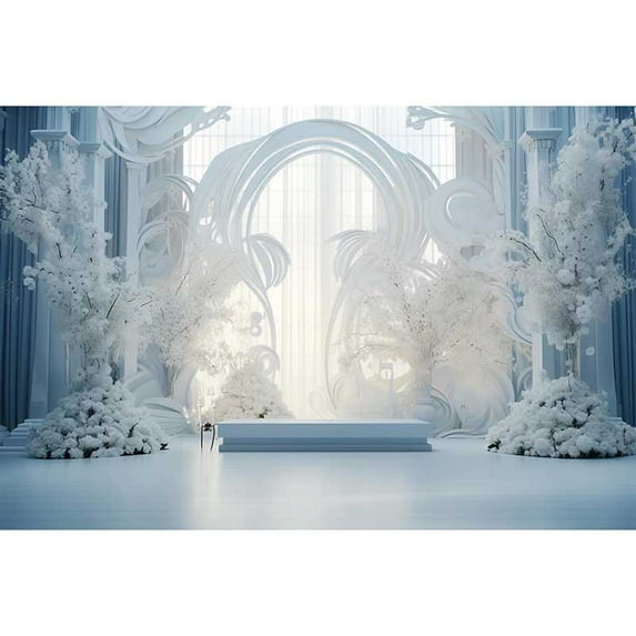 White Pink Arch Backdrop Curtain Hanging Flower Draping Fabric Background Drapes Wedding Birthday ration Photocall