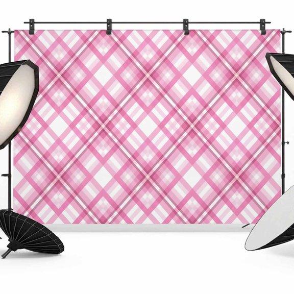 White Pink Check Photography Backdrop 10x8FT, Modern Pink Theme Simple Photo Backdrops, Background for Photography Studio Photo Studio Background, Back Drop for Photoshoot