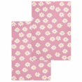 thumbnail image 1 of White Pink Daisy Kitchen Dish Towels for Drying Dishes Set of 2, Spring Summer Floral Farmhouse Waffle Weave Microfiber Hand Tea Bathroom Towels Quick Dry & Absorbent Towel 15.7x23.6, 1 of 7