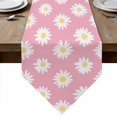 thumbnail image 1 of White Pink Daisy Table Runner Linen Burlap Table Runner 72 Inches Long Spring Summer Floral Botanical Dresser Scarves for Kitchen Island Coffee Dining Room Party Wedding Banquet Holiday Decor 14"x72", 1 of 8