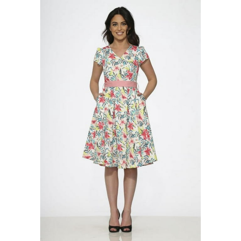 White Pink Floral Dress