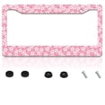 thumbnail image 1 of White Pink Floral License Plate Frame Metal Car Accessories Personalized License Plate Cover Fits Standard U.S. Vehicles Size: 12.2 x 6 Inches for Men Women Gift, 1 of 7