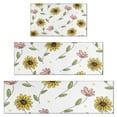 thumbnail image 1 of White Pink Flower Green Leaf Pattern Kitchen Rugs Sets Of 3,Kitchen Runner Rugs Non Skid Washable,Decorative Kitchen Floor Mats for Kitchen,Sink,Laundry,17"x30"+ 17"x47" + 17"x59", 1 of 6
