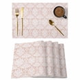 thumbnail image 1 of White Pink Flower Placemats Set of 12, Ethnic Middle East Non-Slip Place Mats Washable Table Mats for Kitchen Dining Table Decorations Indoor/Outdoor, 1 of 9