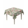 thumbnail image 1 of White Pink Flower Table Cloth, Waterproof Tablecloth for Square Tables, Shabby Chic Spring Vintage Leaf Green Reusable Washable Fabric Table Cover for Restaurant Kitchen Dining Tables 54"x54", 1 of 9