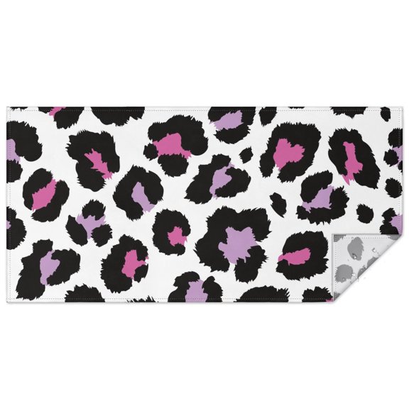 White and Pink Of Leopard Print Rectangle Tablecloth 60"x120",Waterproof Polyester Rectangle Table Cloth, Wipeable Spillproof Polyester Tablecloth for Dining, Camping, Indoor and Outdoor