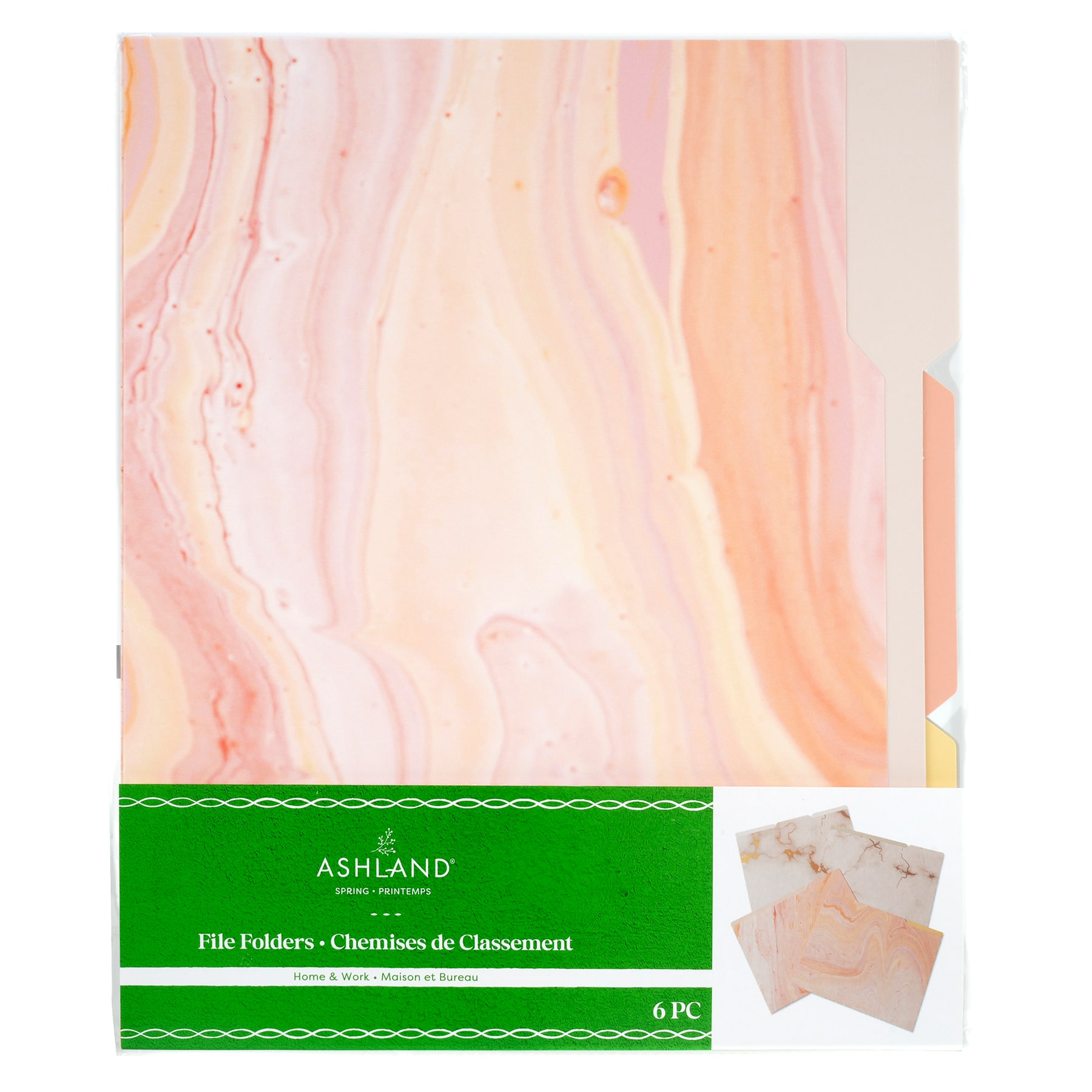 White & Pink Marble File Folders by Ashland®, 6ct.Spring Décor