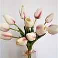 thumbnail image 1 of White & Pink Real Touch Mini Tulip Bunch Artificial Flowers, 1 of 1