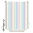 thumbnail image 1 of White Pink Shower Curtain, 60" x 72", and Light Blue Simple Line Colored Block Waterproof Bathroom Curtain Washable Shower Curtain Set with 12 Hooks, 1 of 6