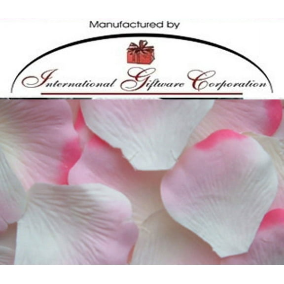 White / Pink - Two Tone - 100 Silk Rose Petals Wedding Favors - Solid Colors - Wedding Reception and Party Supplies