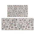 thumbnail image 1 of White Pioneer Flower and Paisley Pattern Kitchen Rugs Sets Of 2,Anti Fatigue Kitchen Mat Rugs Non Slip Washable,Decorative Kitchen Floor Mats for Kitchen,Sink,Laundry,17"x30"+17"x47", 1 of 7